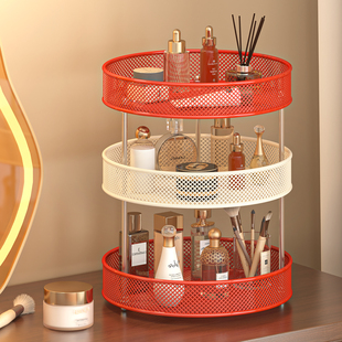 台面化妆品收纳盒梳妆台护肤品口红多层置物架办公室桌面工位神器