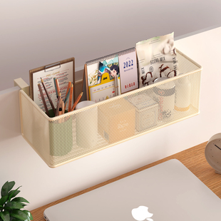 办公室置物架收纳隔板挂篮悬挂式纸巾盒办公桌面工位整理改造神器