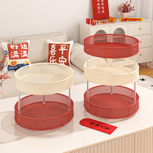 桌面零食收纳盒客厅大容量茶几餐桌台面水果办公室杂物多层整理柜