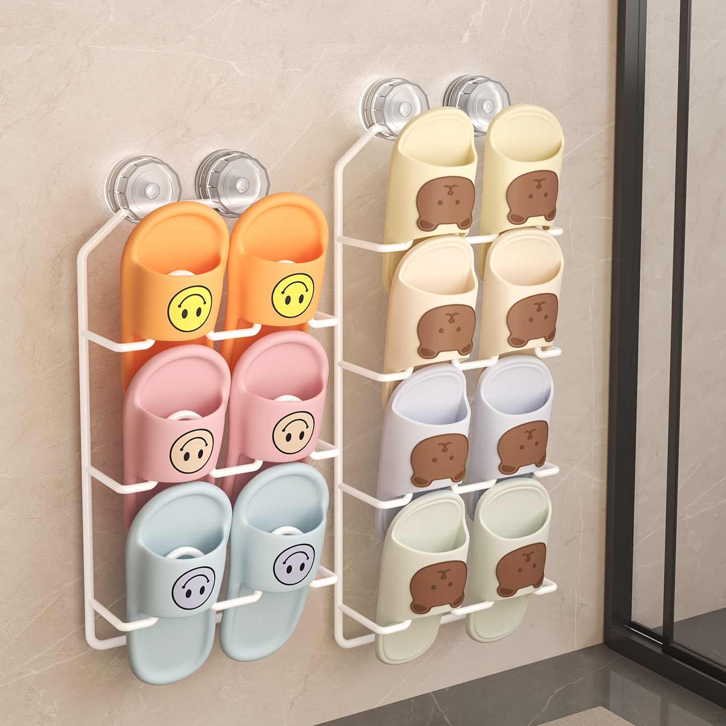 吸盘免打孔浴室拖鞋架