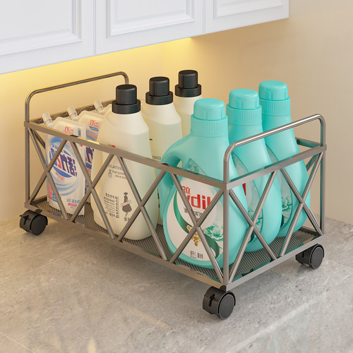浴室柜下置物架可移动小推车