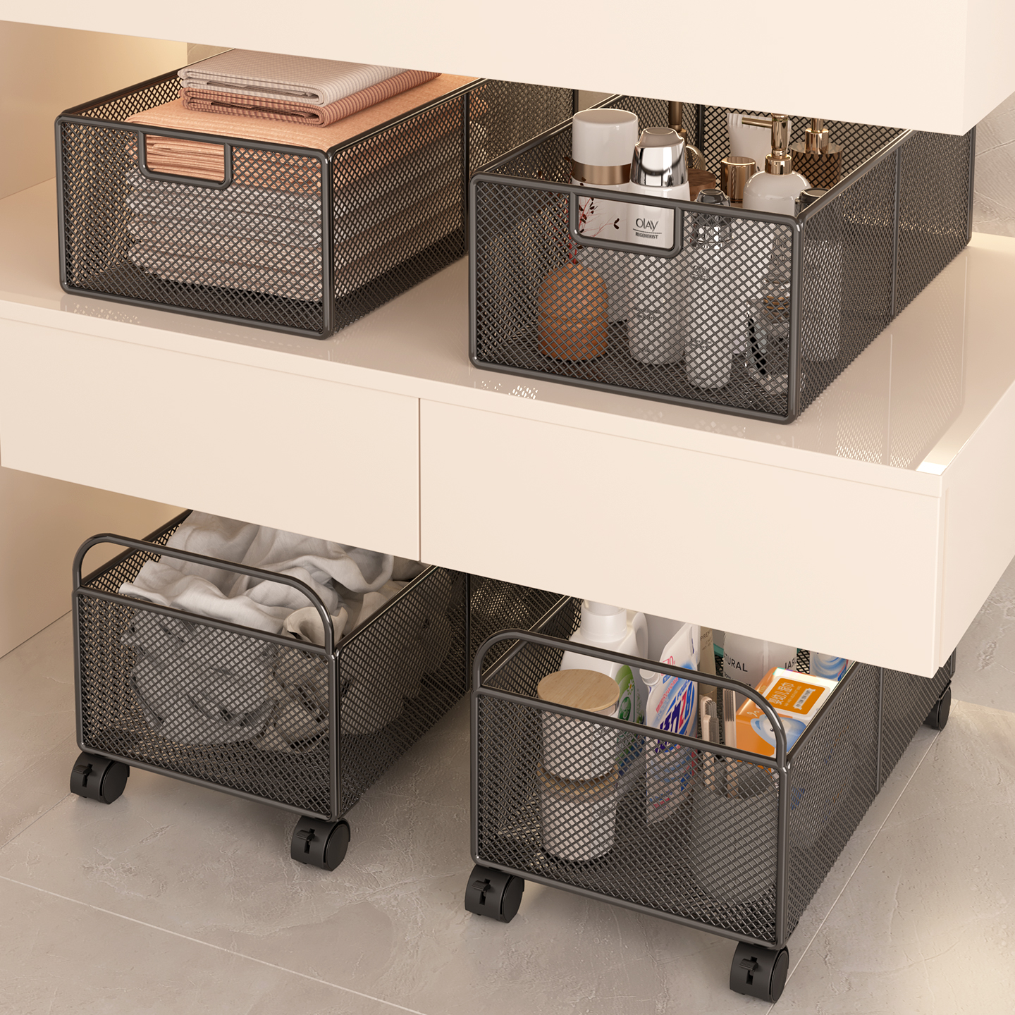 洗漱台置物架浴室柜下小推车