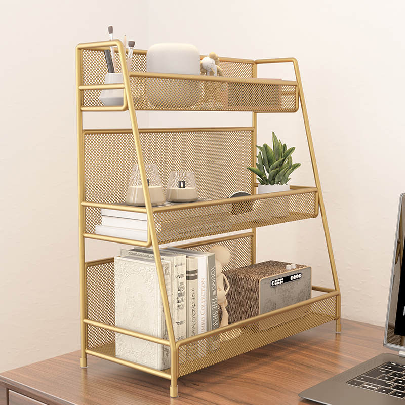 桌面置物架化妆品架子厨房多层收纳架餐桌上零食家用神器双层