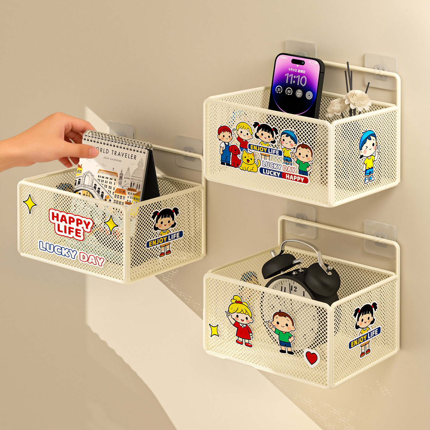 墙上置物架宿舍好物神器挂篮学生床上床头免打孔墙面壁挂收纳架子