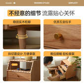 床头柜简约现代小型置物架全实木家用卧室床边小柜子轻奢高级感