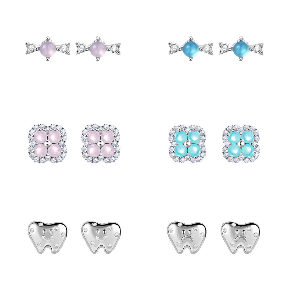 316L钛钢铜镀金耳饰耳骨钉韩式ins小众设计蛋白耳钉粉玉耳骨钉,饰品/流行首饰/时尚饰品新,耳钉,淘宝优惠券,粉丝福利购,淘宝优惠卷