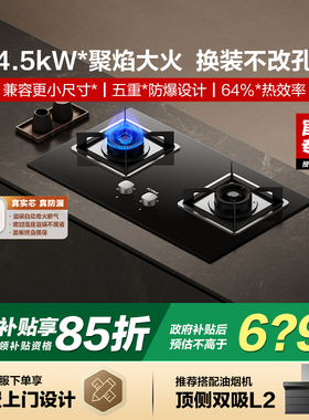 方太燃气灶家用双灶具02-TH31B猛火灶台嵌入式天然液化气炉煤气灶