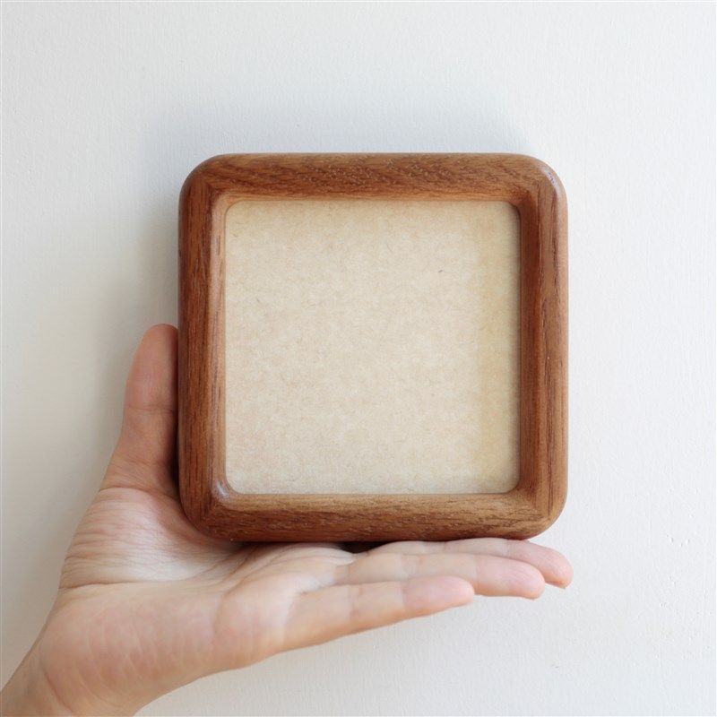 自己写空白书法画画4寸圆角正方形实木相框摆台摆件定制DIY装饰画