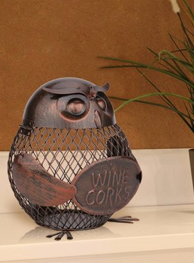 TOOARTS猫头鹰瓶塞罐工艺品创意家居装饰工艺品样板房客厅摆件