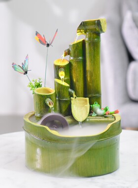 土宫流水喷泉摆件山水盆景恭喜同事领导升迁开业礼物节节高升