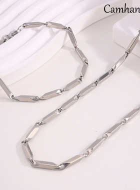 2025钛钢莫比乌斯人手一条小众复刻竹节链跨境百搭不规则时尚新品