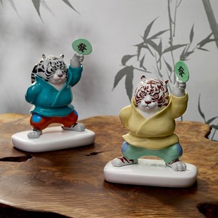 虎虎生风 稀奇艺术 迷你猛虎家居玄关创意雕塑桌面摆件礼物