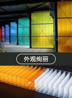 Pc插件阳光板20/30/40mm乳白色透明幕墙隔断商店门头拼接聚碳酸酯