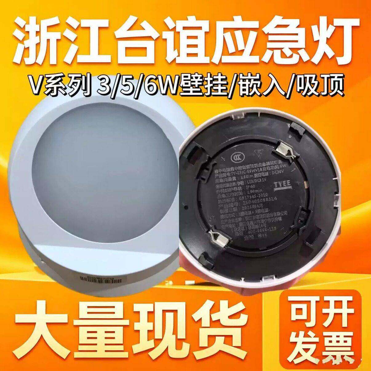 台谊V系列3/5/6W壁挂嵌入吸顶应急灯集中控制灯具TY-ZFJC-E6WV18