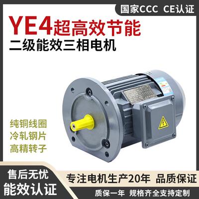 YE4高效节能电机二级能效电机0.75KW-90KWYE5一级能效三相电机