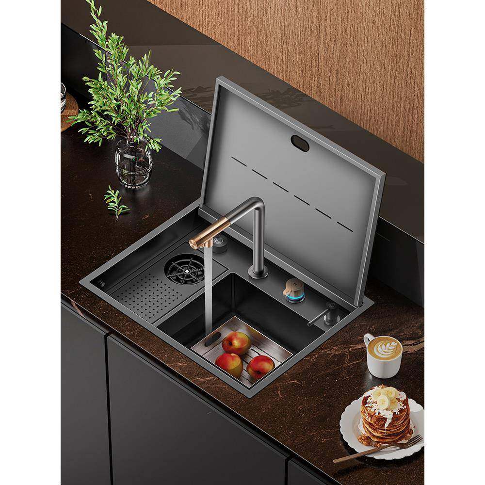 尼洛施水槽厨房岛台吧台隐形洗菜盆不锈钢隐藏式翻盖洗杯器水槽,家装主材,水槽套餐,淘宝优惠券,粉丝福利购,淘宝优惠卷