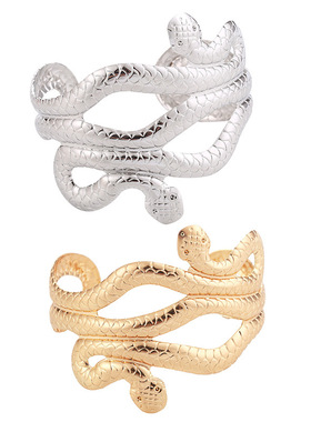 工厂直销 欧美跨境热卖 创意夸张个性金属蛇形手镯开口可调节手环