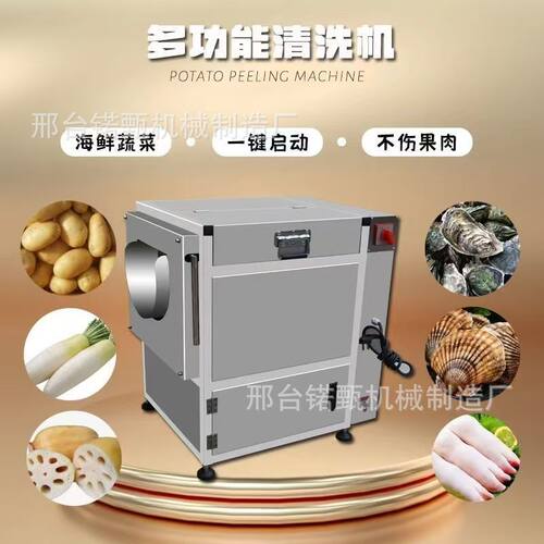 贸易土豆去皮清洗机全自动莲藕芋头红薯生姜脱皮生蚝毛辊式清洗机
