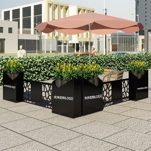 铁艺花槽咖啡厅售楼部简约户外园艺花箱商业步行街植物箱花架组合