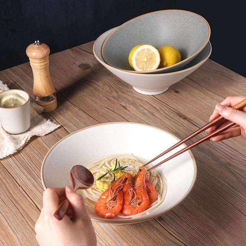 日式斗笠大碗粗陶拉面碗餐厅面馆防烫中式复古牛肉汤面碗商用大号,餐饮具,碗,淘宝优惠券,粉丝福利购,淘宝优惠卷