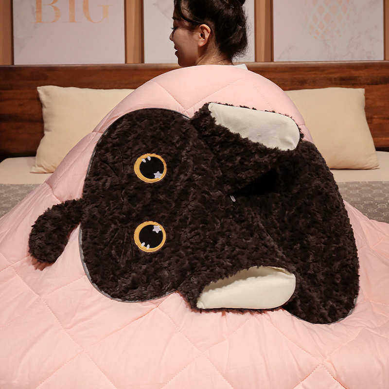 可爱猫咪抱枕被子两用车载车用靠枕折叠办公室靠背午睡毯子二合一,居家布艺,抱枕被,淘宝优惠券,粉丝福利购,淘宝优惠卷