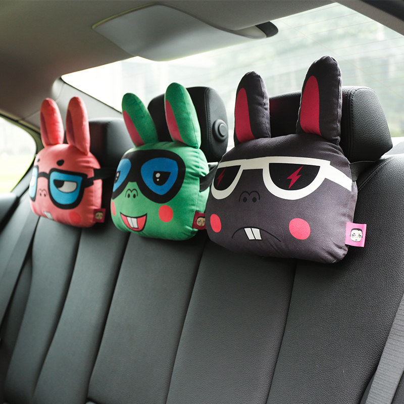 卡里努努兔子卡通可爱女生汽车头枕护颈枕玩偶车用靠枕汽车内饰,汽车用品/电子/清洗/改装,头枕,淘宝优惠券,粉丝福利购,淘宝优惠卷