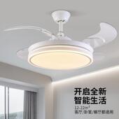 吊扇灯吊扇灯隐形家用一体变频北欧静音LED客厅饭厅卧室语音带灯