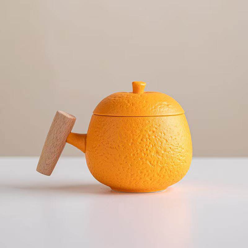 G3659-心想事橙木柄办公杯,餐饮具,旅行茶具,淘宝优惠券,粉丝福利购,淘宝优惠卷