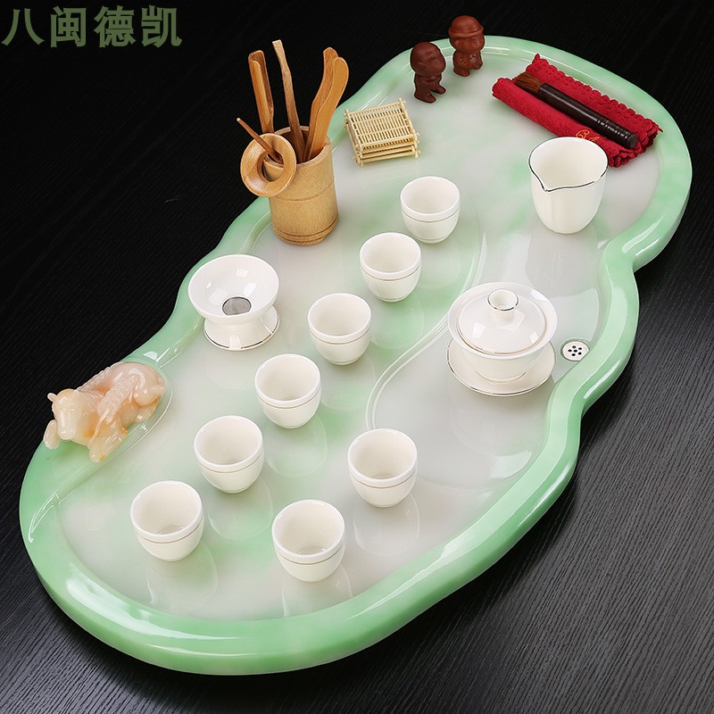 简约欧式中式全自动套装玉石茶具茶盘客厅现代泡茶家用办公室茶台