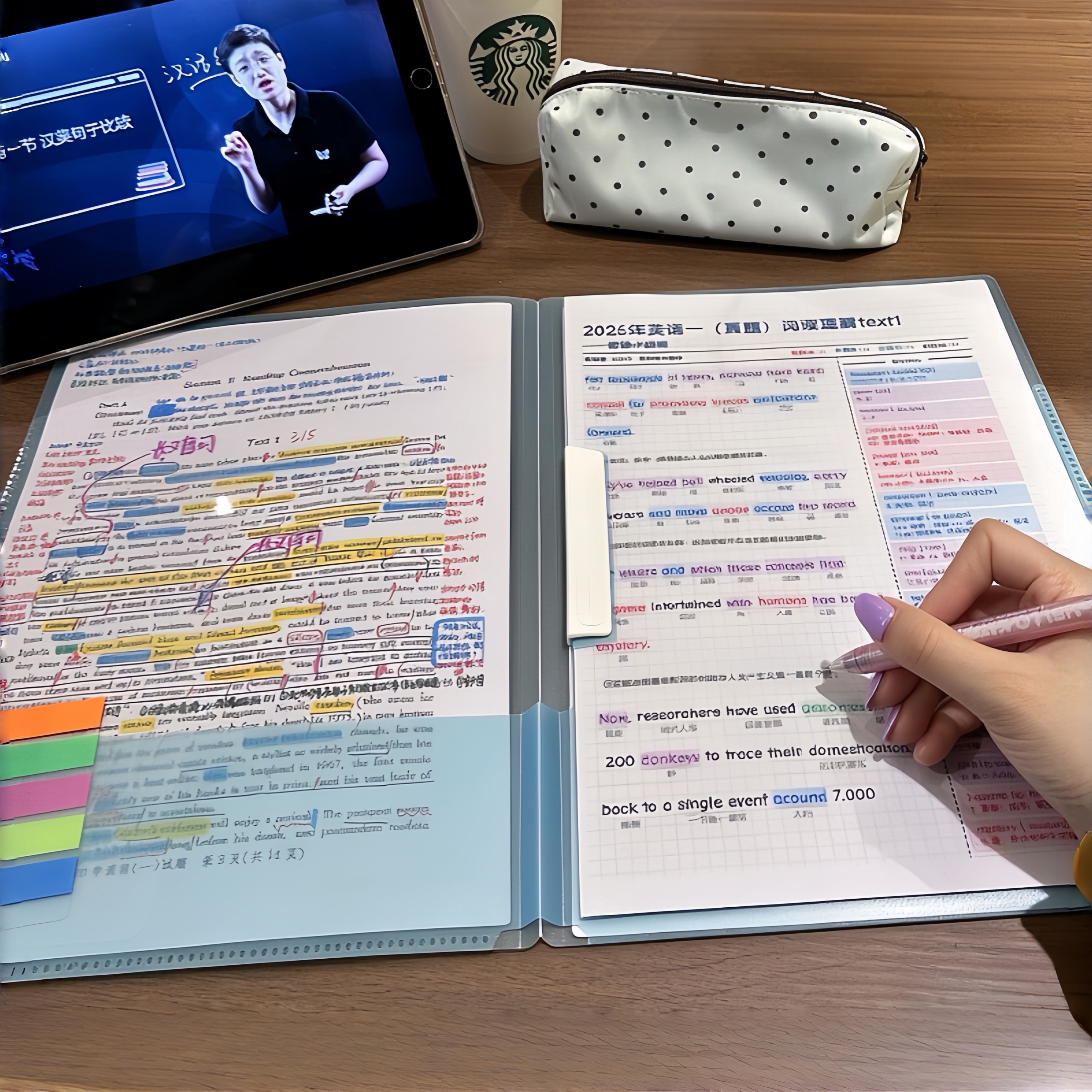 考研党!文件夹a4资料夹学生专用透明资料试卷分类夹防水收纳袋新