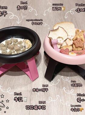 高颜值pecolo猫咪喝水飞碟护颈食盆罐头饭碗宠物防打翻BD塑料