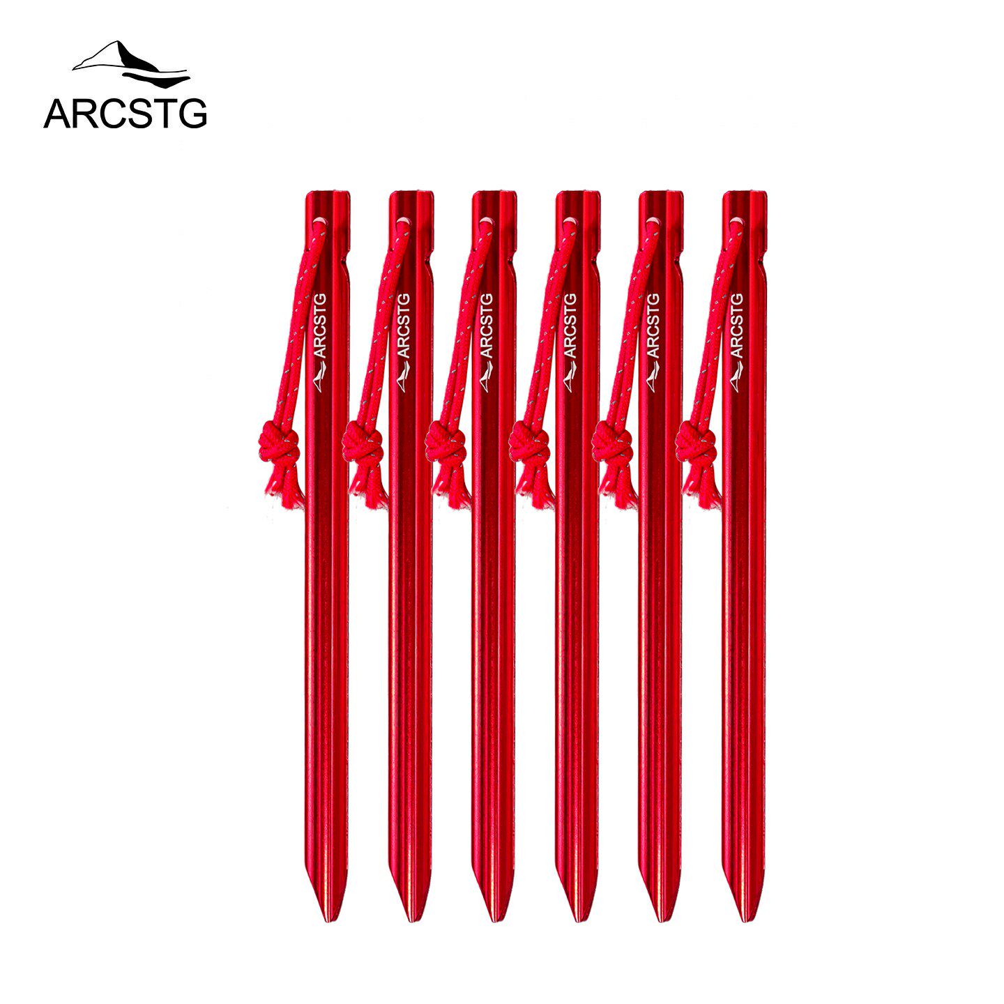 ARCSTG户外7系铝合金螺旋地钉 帐篷加强三角钉子防风加固地钉带绳