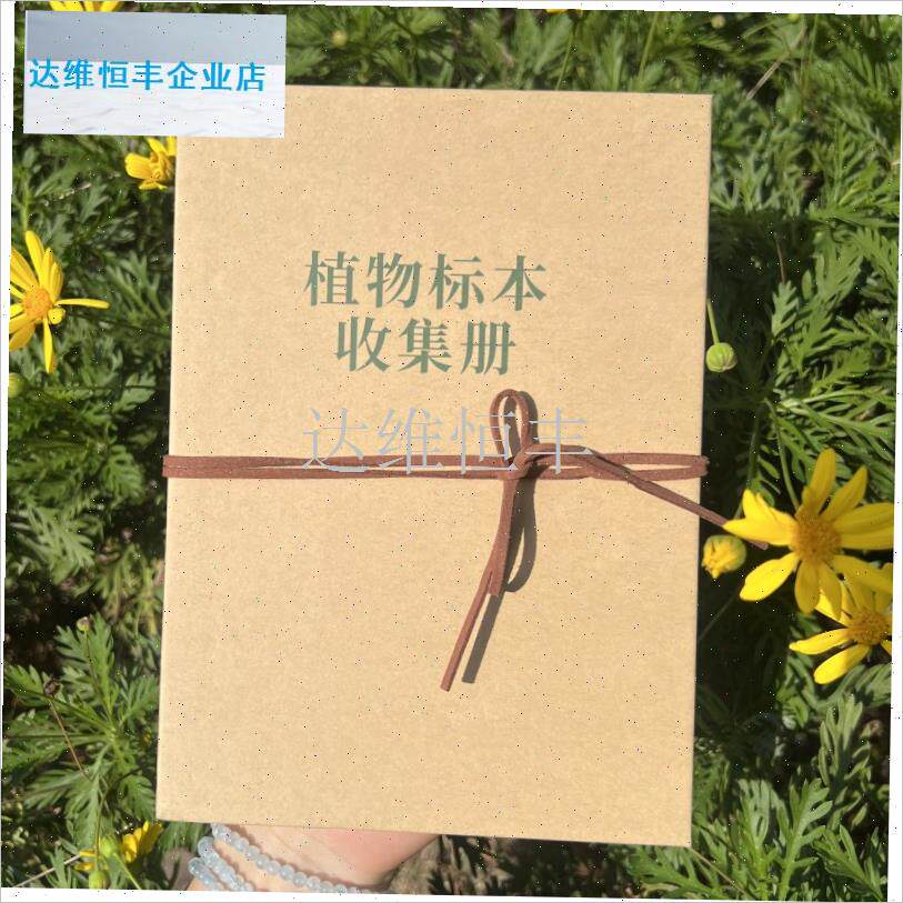 物标本收集册创意diy手工植物手记自制树叶压花风琴.折页手账本.