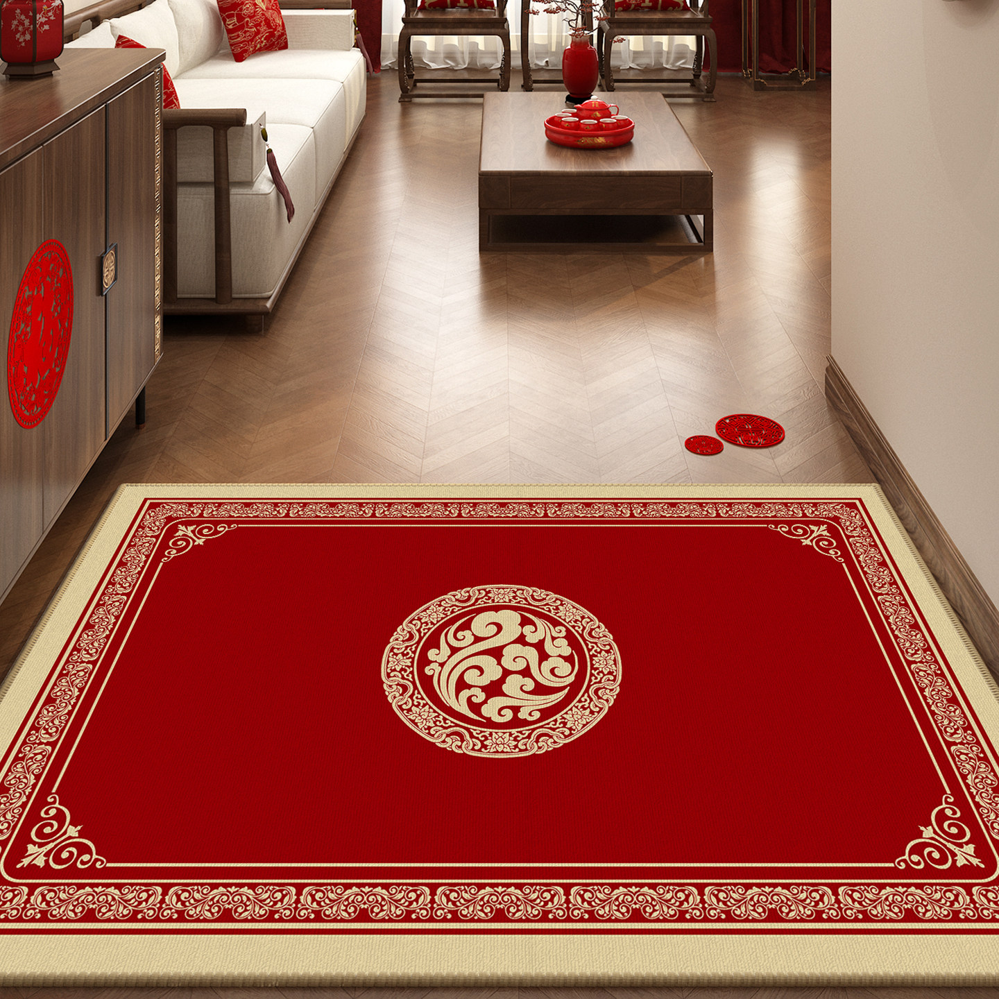 马年红色入户门地垫进门口喜庆室内2026新款地毯防滑脚踏垫可定制,居家布艺,入户地垫,淘宝优惠券,粉丝福利购,淘宝优惠卷