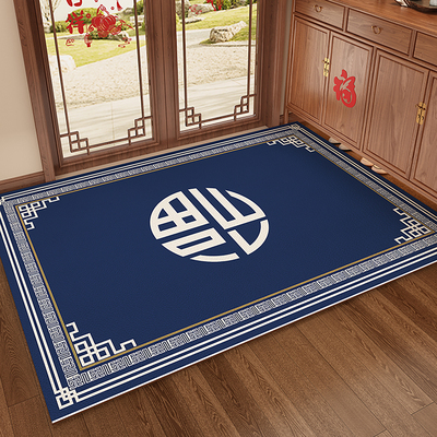 入户门地垫门外进门门口高级感蓝色皮革地垫专用防滑玄关垫可裁剪