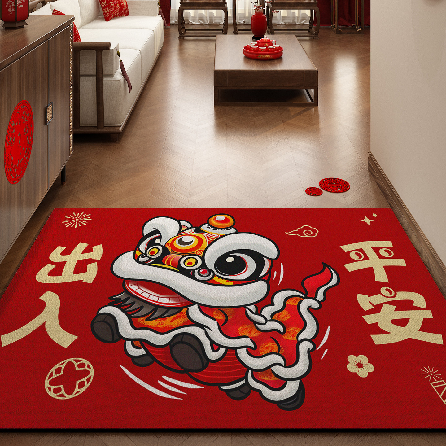 2026新款马年入户门垫红色喜庆新年进门脚垫过年家用耐脏门口地毯,居家布艺,入户地垫,淘宝优惠券,粉丝福利购,淘宝优惠卷