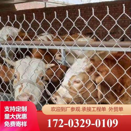 加粗热镀锌铁丝网勾花网牛栏羊圈围栏网果园围栏菱形网鱼塘防护网