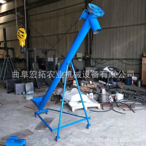 圆管蛟龙输送设备螺旋上料机倾斜式移动款粉剂提升机