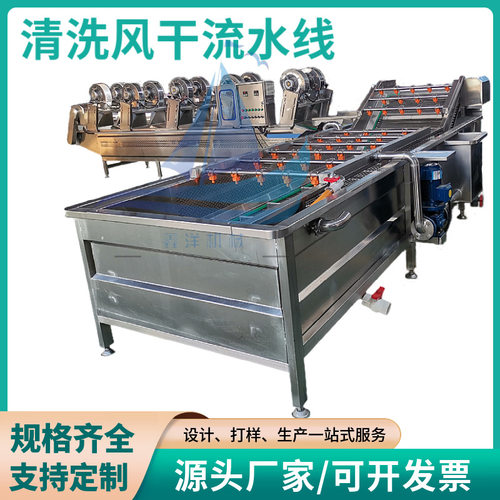 果蔬清洗风干流水线 不锈钢净菜加工设备 竹笋春笋清洗风干设备