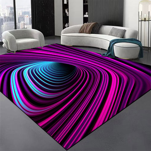 家用个性旋涡地毯黑白抽象错觉