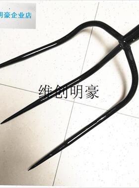 l实心三齿农用j钢叉 三股草叉子黄色实心铁叉农具