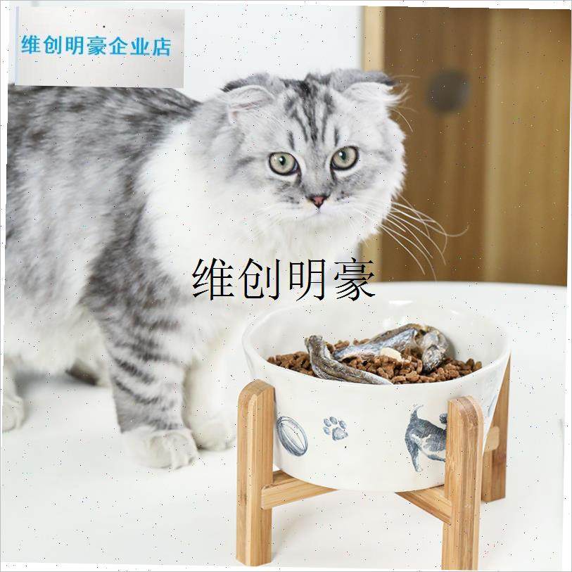 l狗碗陶瓷护颈椎大号狗食盆大型犬餐具饮水碗猫碗架X子狗饭碗猫餐
