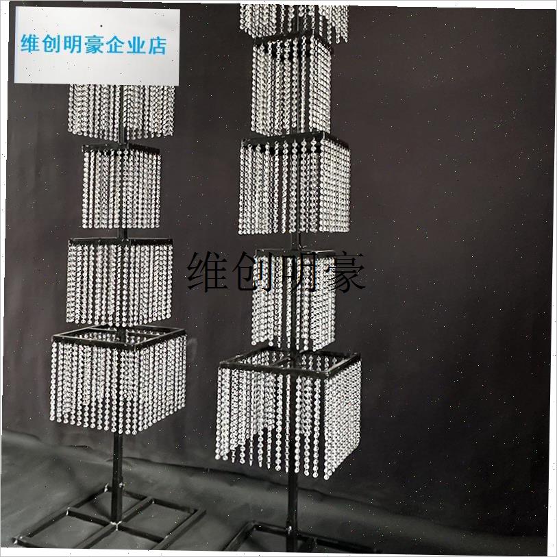 l新款婚庆铁艺道具昭华r水晶路引韩式婚礼装饰婚礼堂摆件交接区支