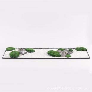 中式仿真盆景永生苔藓假山造景书房茶室绿植摆设玄关桌面装饰摆件
