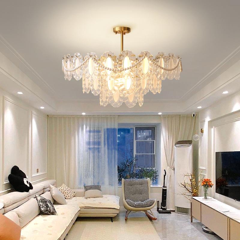 客厅吊灯法式轻奢主灯现代简约网红水晶创意温馨浪漫房间卧室灯具
