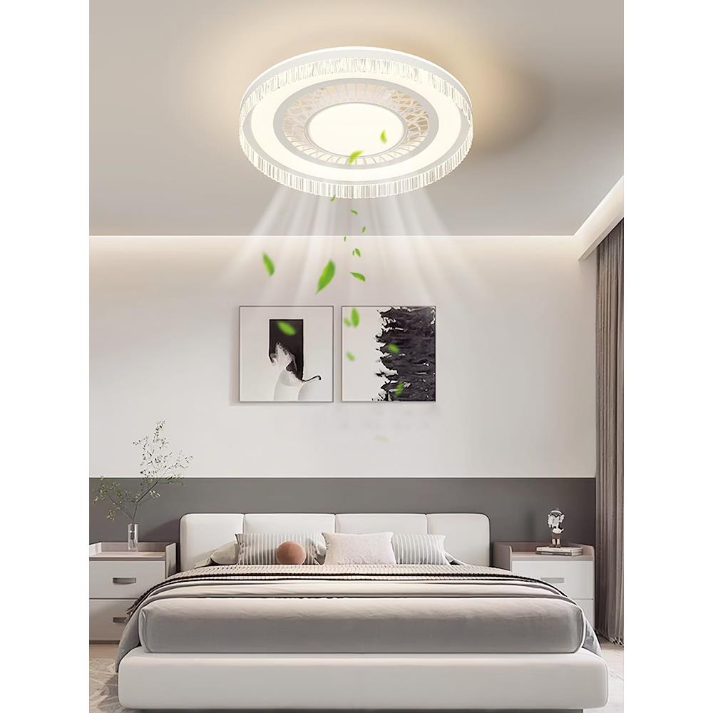 隐形风扇灯2025新款现代简约全光谱护眼吸顶灯智能无叶主卧风扇灯