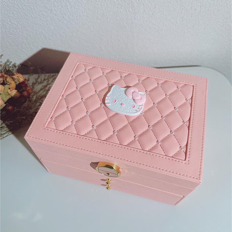 新款三层首饰盒戒指项链耳环手表黄金饰品收纳盒防尘收纳首饰盒