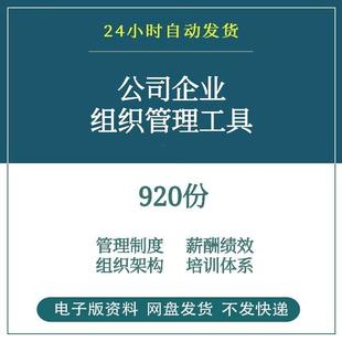 中小型公司企业组织管理系统工具包组织架构管理制度培训薪酬素材