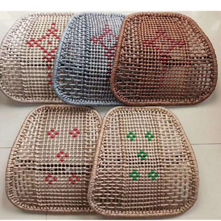 厂家直供汽车夏季手编钢管腰靠 珠子四季透气腰垫 办公室护腰靠垫
