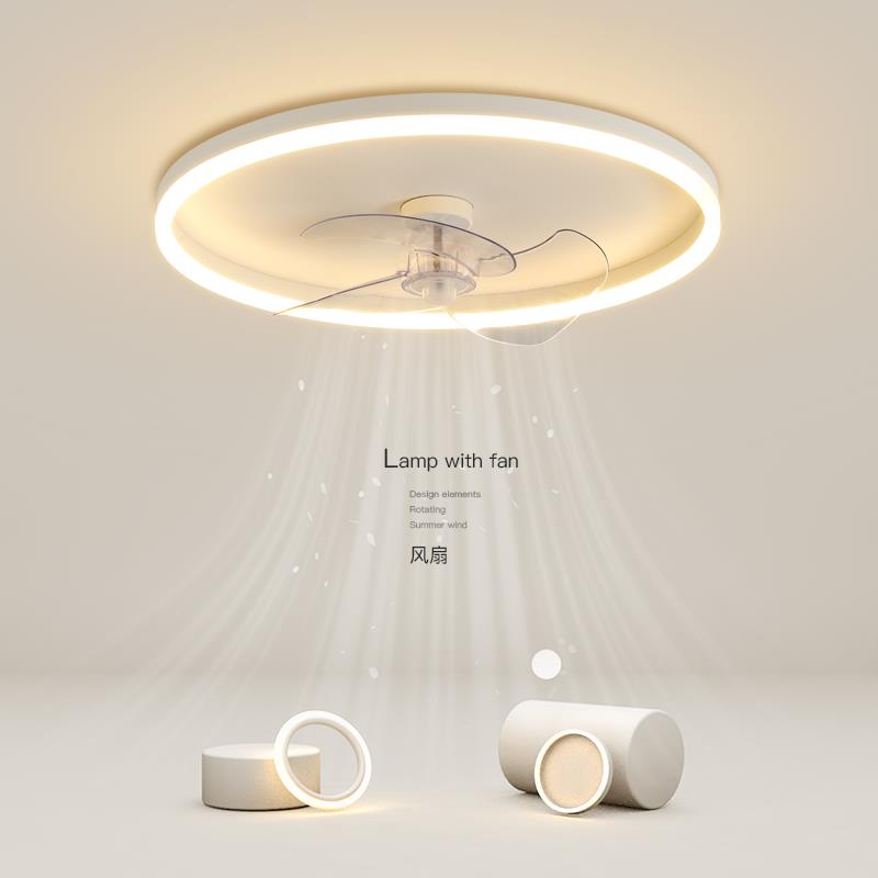 创意led卧室灯简约现代吸顶灯隐形风扇灯圆形客厅灯餐厅书房灯具